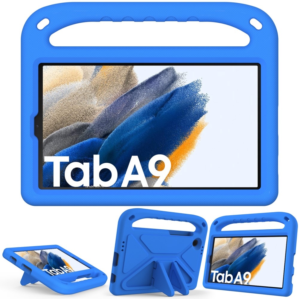 Samsung Galaxy Tab A9 Stöttåligt skal/fodral med handtag - Perfekt för barn, blå