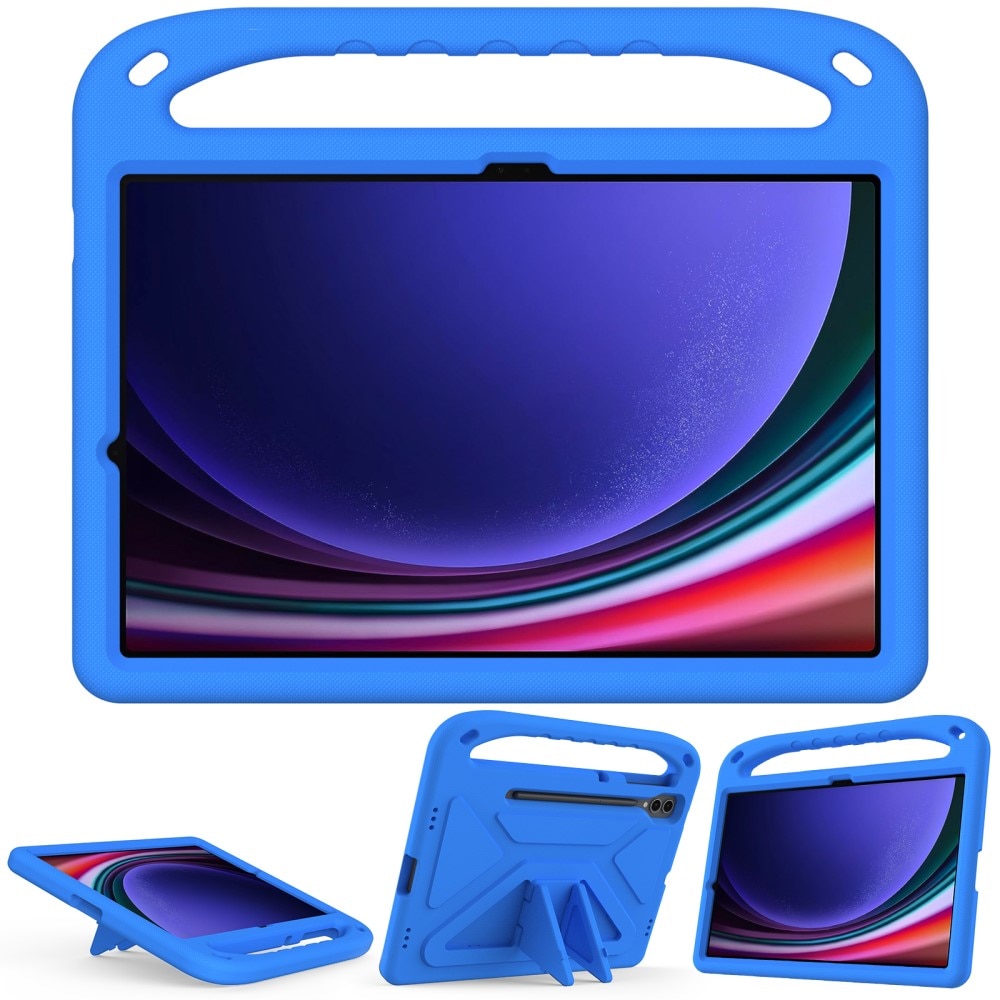 Samsung Galaxy Tab S9 FE Plus Stöttåligt skal/fodral med handtag - Perfekt för barn, blå