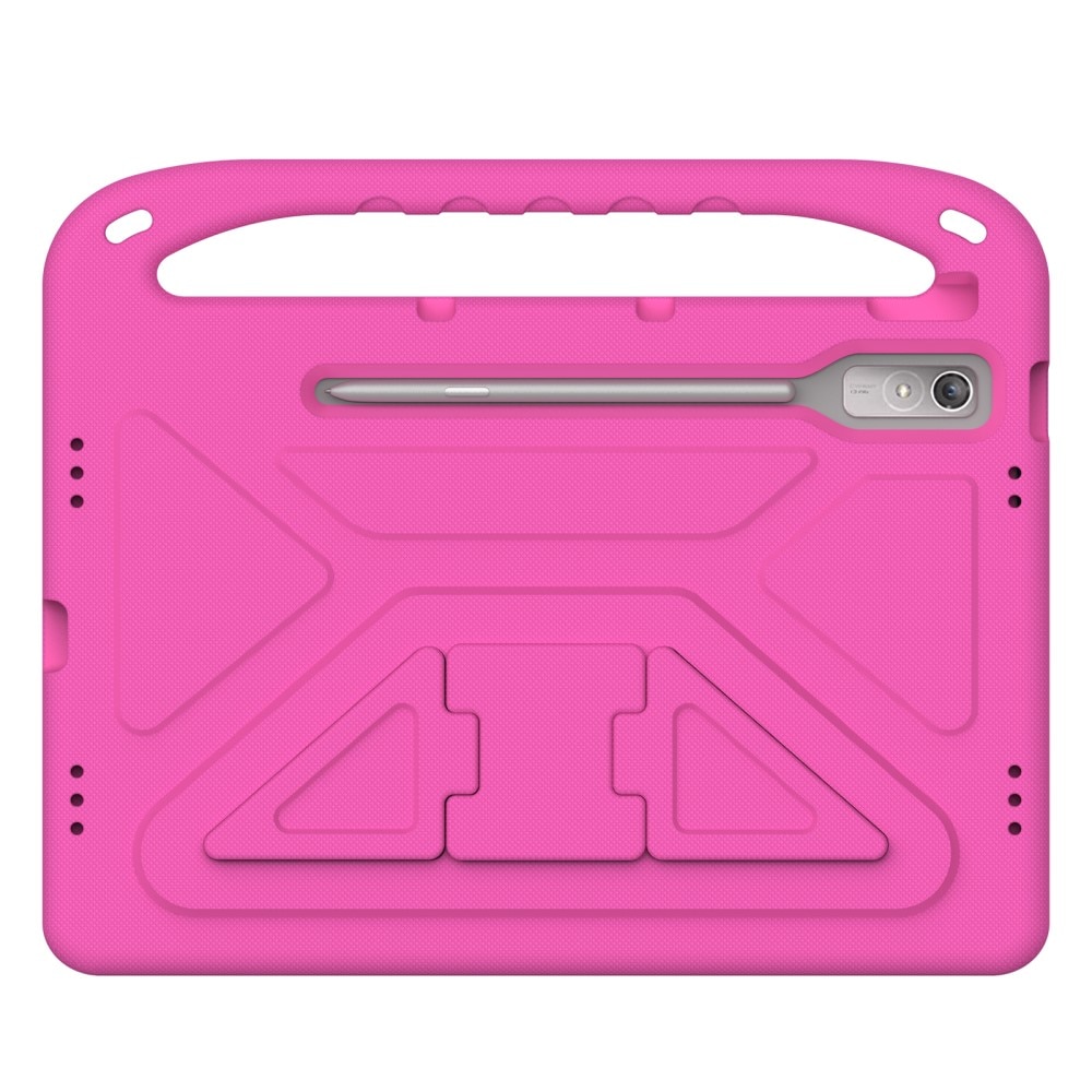 Lenovo Tab P12 Stöttåligt skal/fodral med handtag - Perfekt för barn, rosa