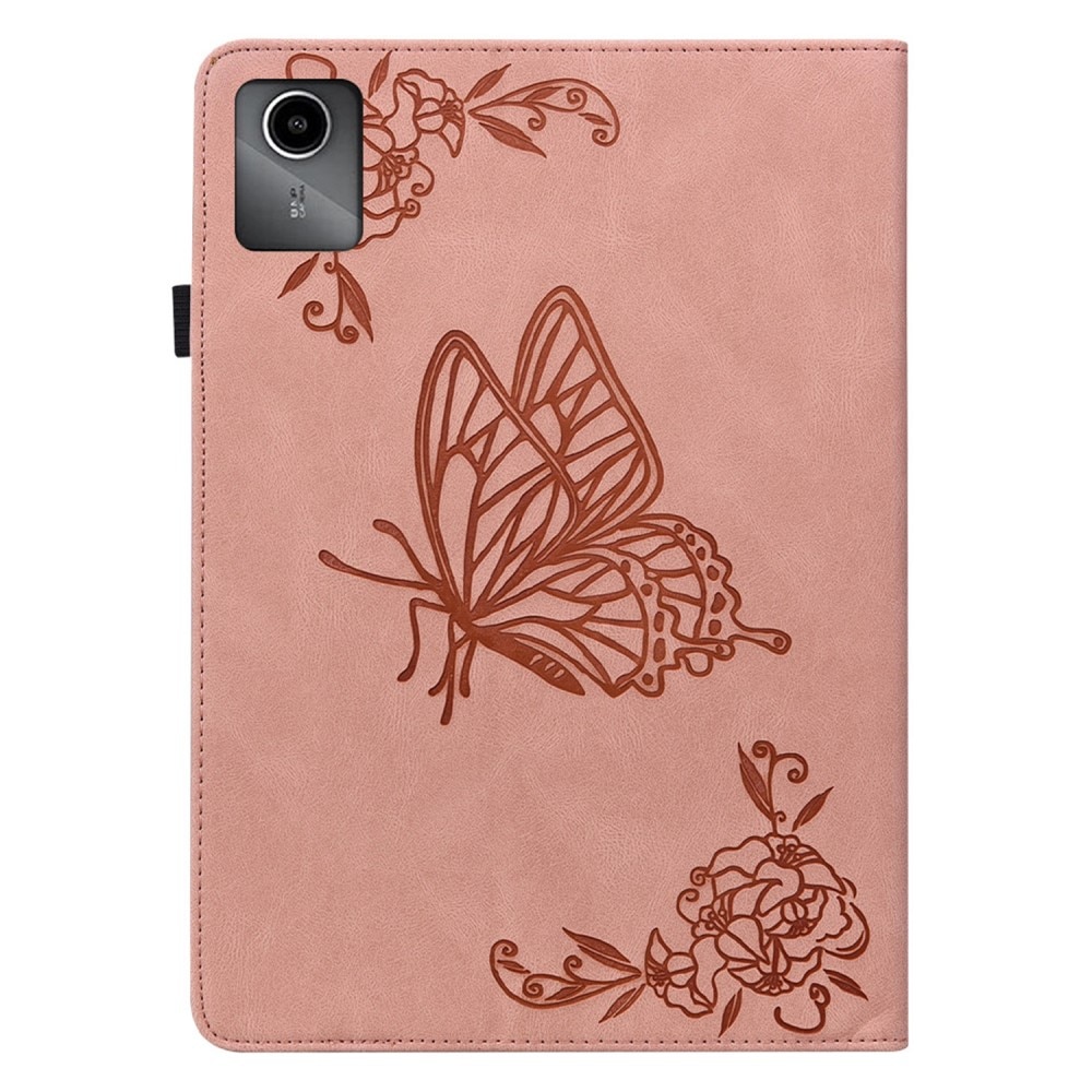 Lenovo Tab M11 rosa Fodral med fjärilar, rosa