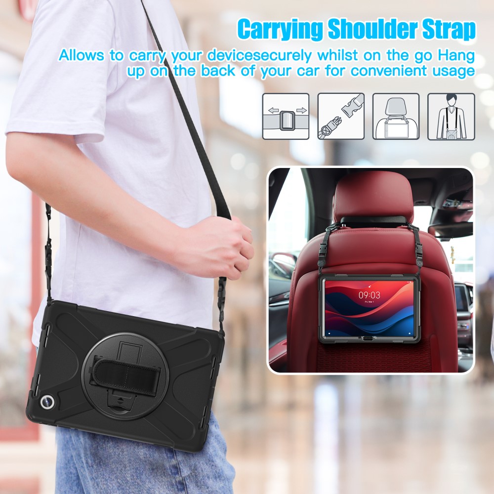  Lenovo Tab M11 Tufft hybridskal med axelrem Svart