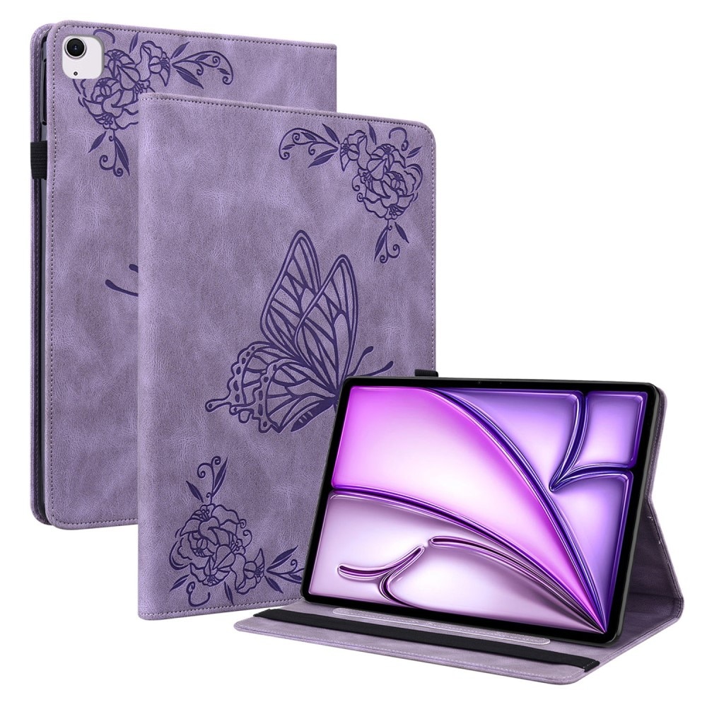 iPad Air 11 6th Gen (2024) lila Fodral med fjärilar, lila