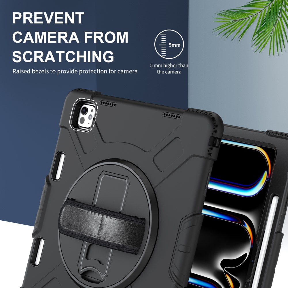 Apple iPad Pro 13 8th Gen (2025) Tufft hybridskal med axelrem Svart