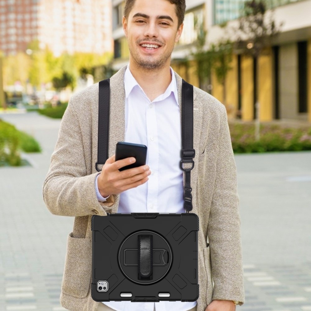 Apple iPad Pro 13 8th Gen (2025) Tufft hybridskal med axelrem Svart