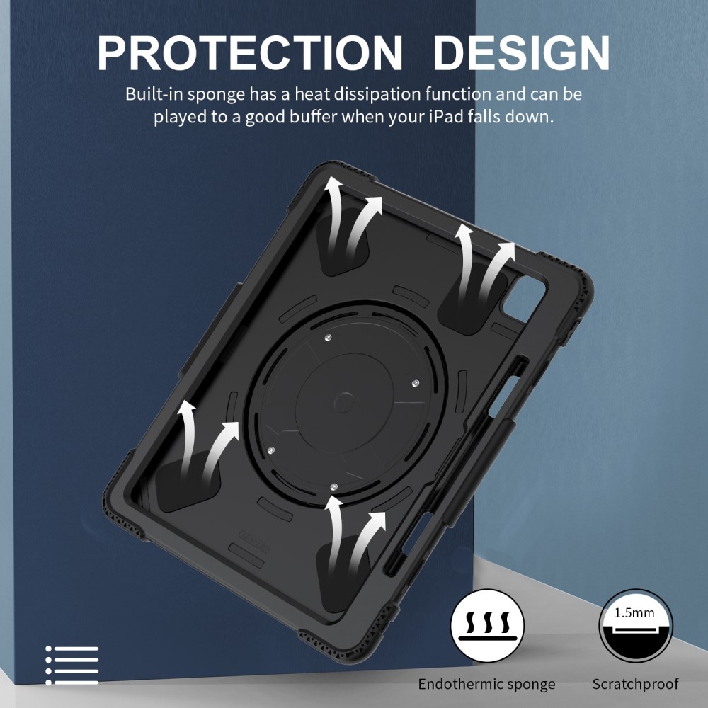 Apple iPad Pro 13 8th Gen (2025) Tufft hybridskal med axelrem Svart