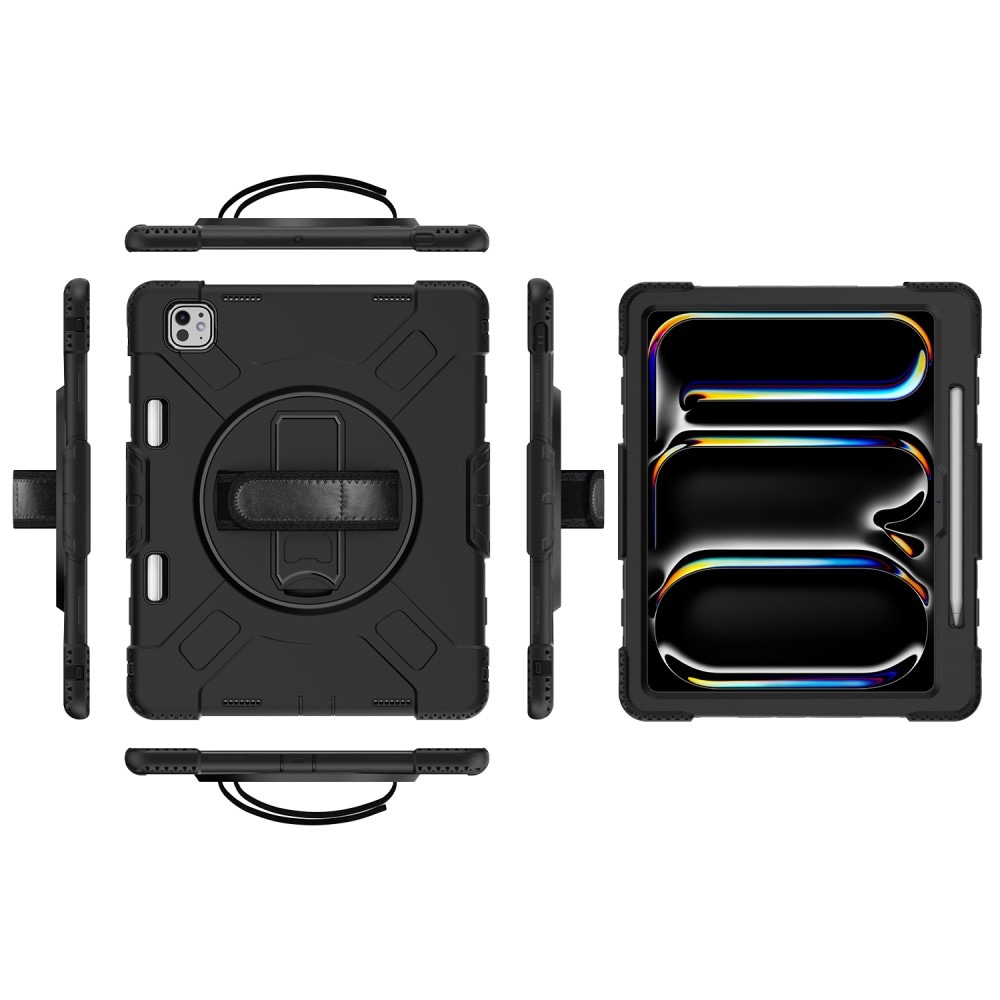 Apple iPad Pro 13 8th Gen (2025) Tufft hybridskal med axelrem Svart