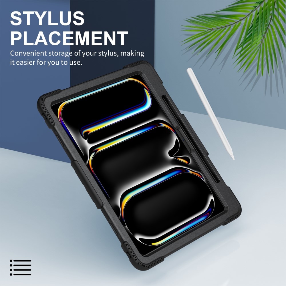 Apple iPad Pro 13 8th Gen (2025) Tufft hybridskal med axelrem Svart