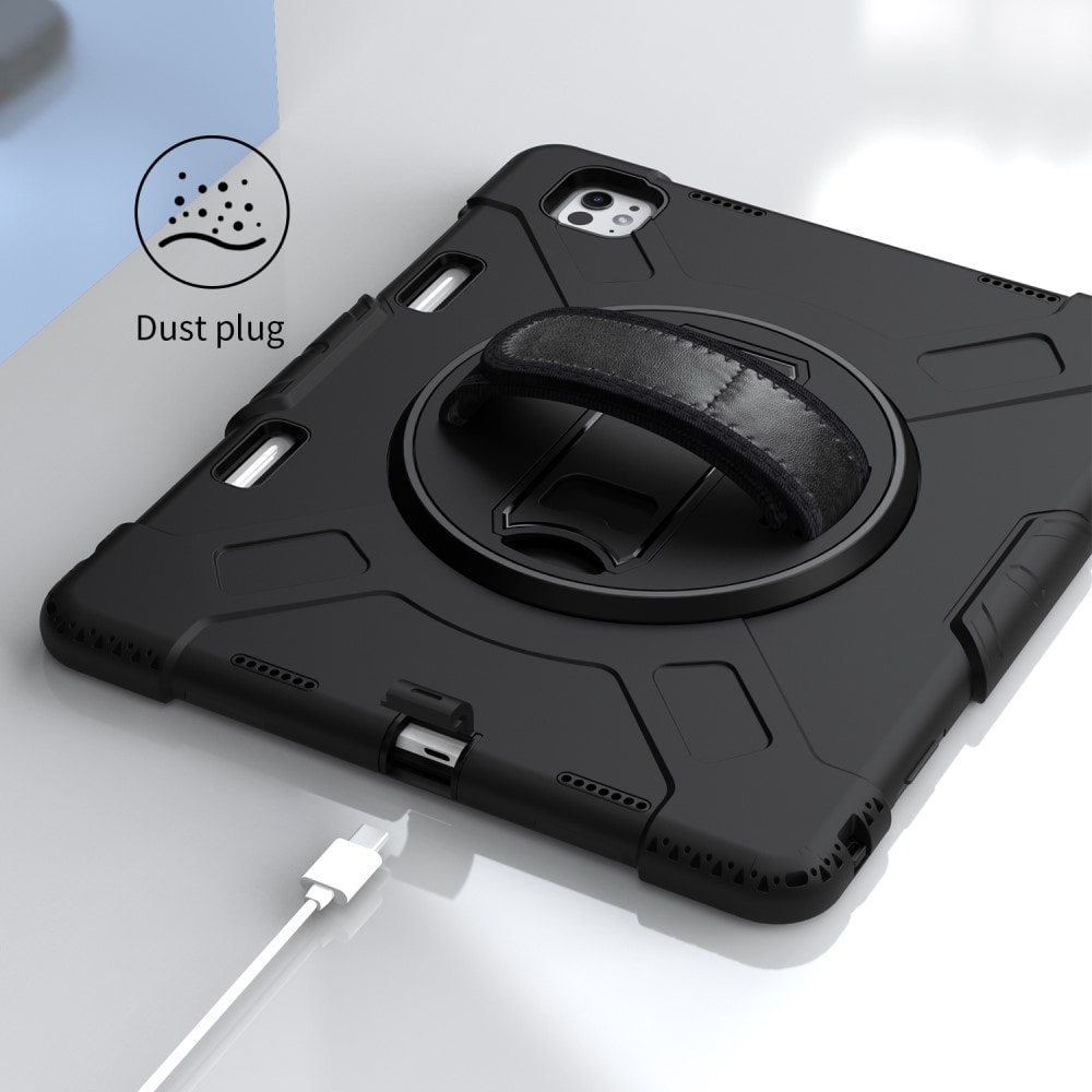 Apple iPad Pro 13 8th Gen (2025) Tufft hybridskal med axelrem Svart