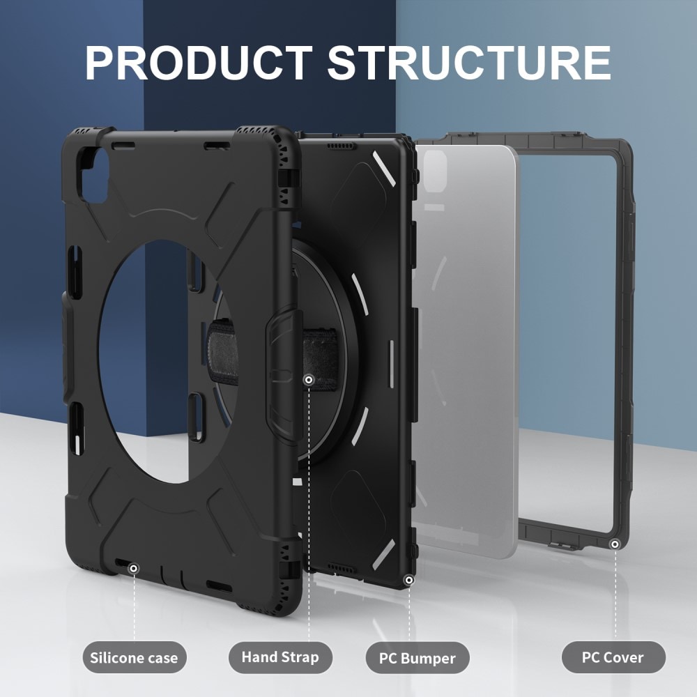 Apple iPad Pro 13 8th Gen (2025) Tufft hybridskal med axelrem Svart