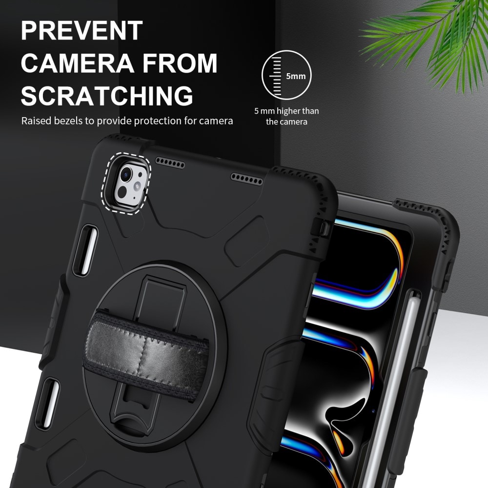 Apple iPad Pro 11 6th Gen (2025) Tufft hybridskal med axelrem Svart