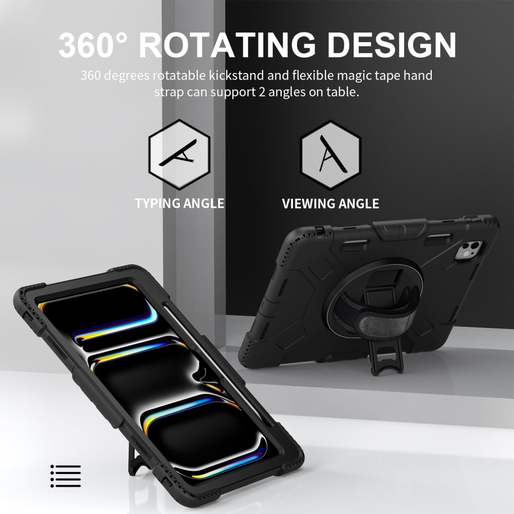 Apple iPad Pro 11 6th Gen (2025) Tufft hybridskal med axelrem Svart