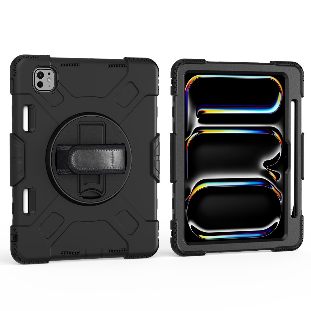 Apple iPad Pro 11 6th Gen (2025) Tufft hybridskal med axelrem Svart