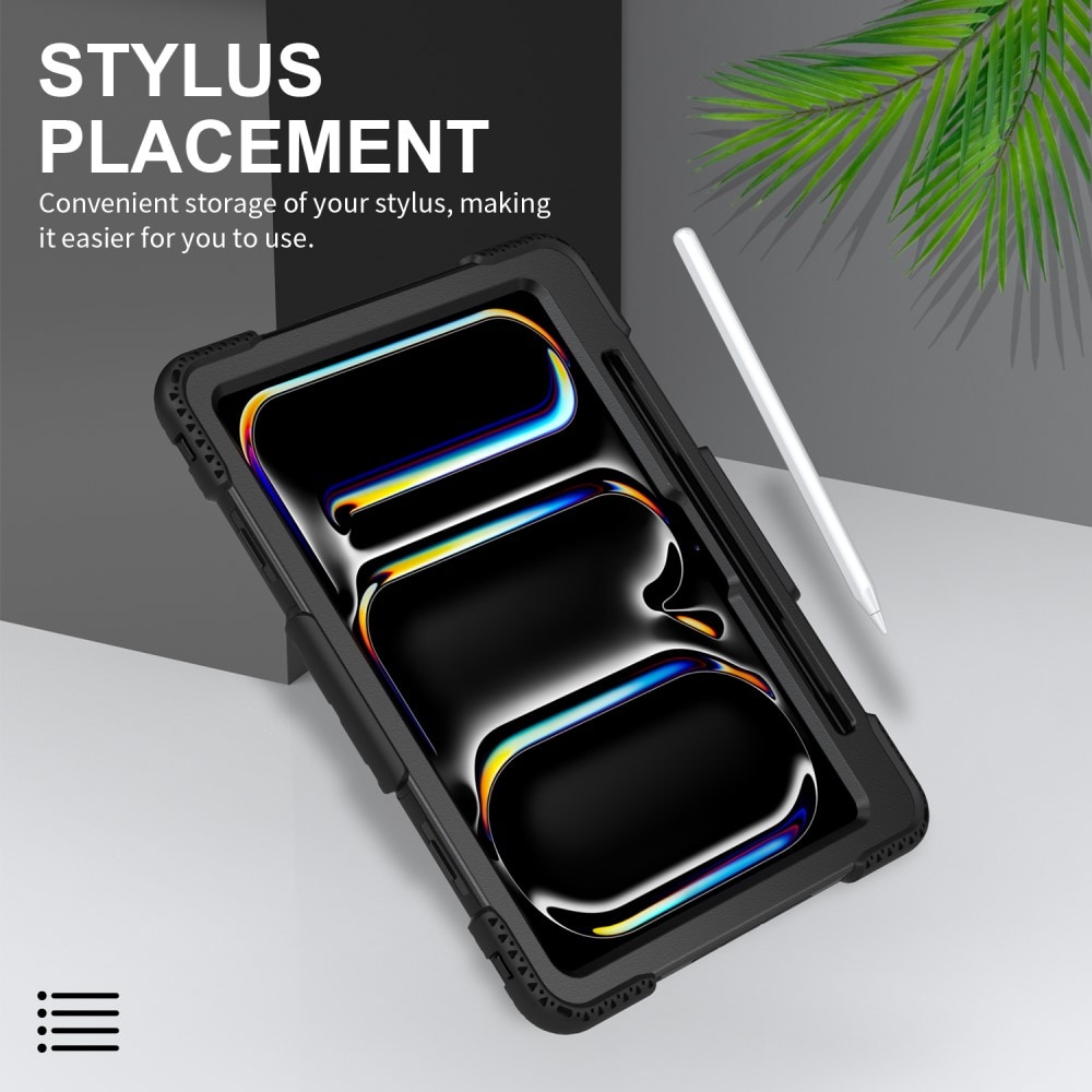 Apple iPad Pro 11 6th Gen (2025) Tufft hybridskal med axelrem Svart