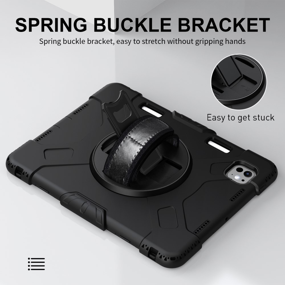 Apple iPad Pro 11 6th Gen (2025) Tufft hybridskal med axelrem Svart