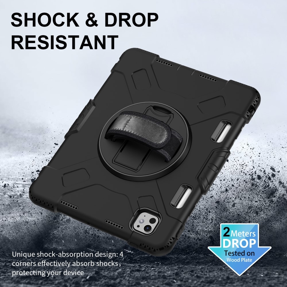 Apple iPad Pro 11 6th Gen (2025) Tufft hybridskal med axelrem Svart