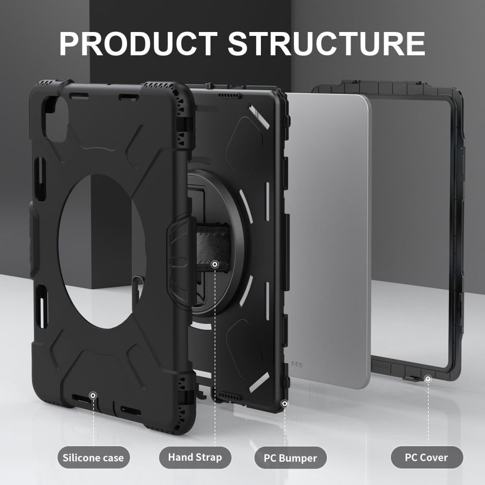 Apple iPad Pro 11 6th Gen (2025) Tufft hybridskal med axelrem Svart