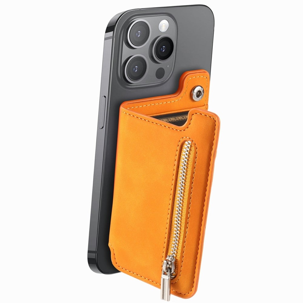 MagSafe Plånbok med dragkedja och ställ, Orange