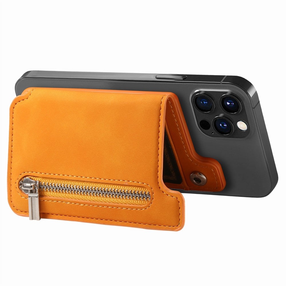 MagSafe Plånbok med dragkedja och ställ, Orange