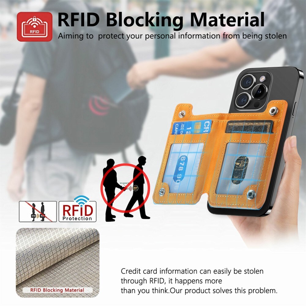 MagSafe Plånbok med dragkedja och ställ, Orange