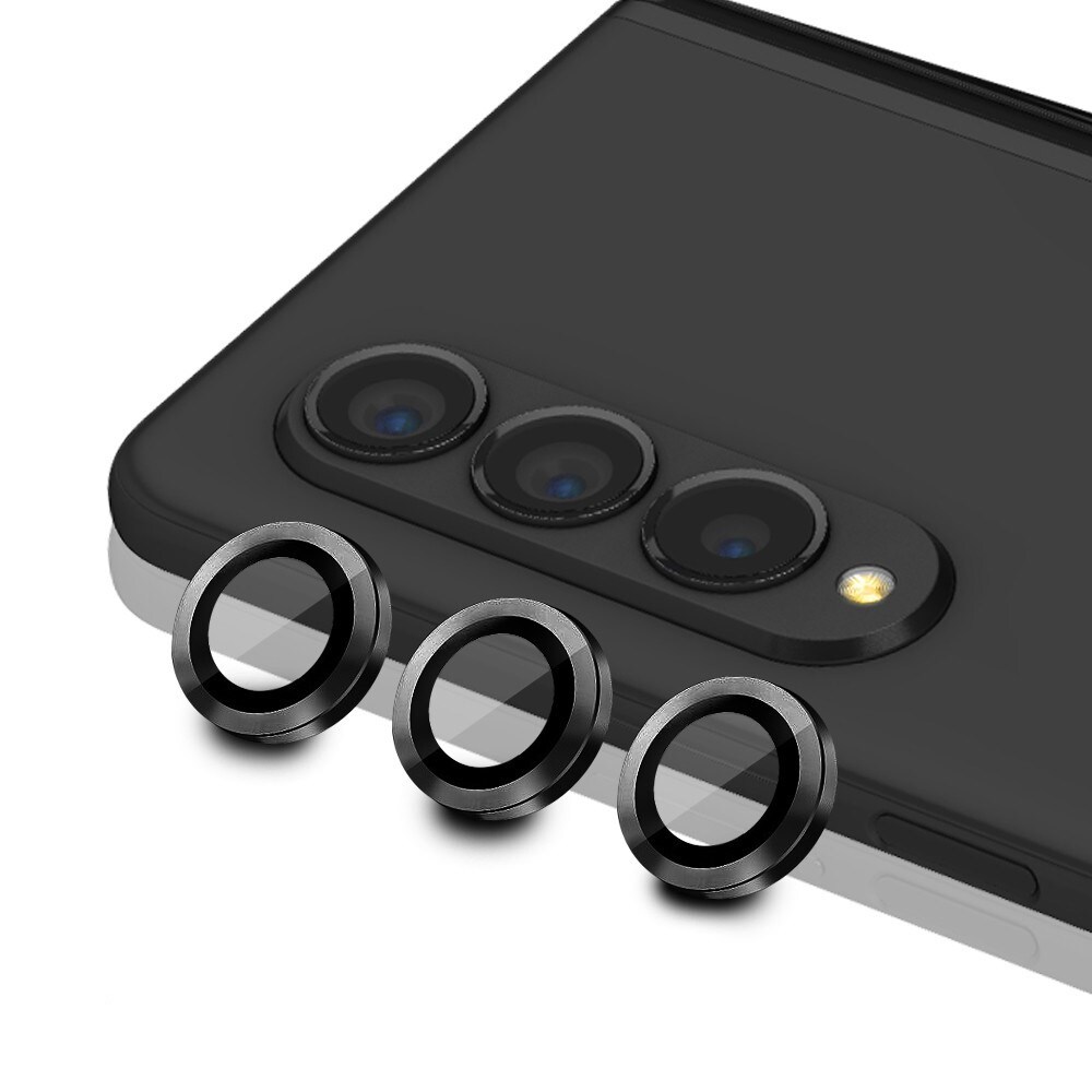 Samsung Galaxy Z Fold 4 Linsskydd i glas & aluminium, Svart