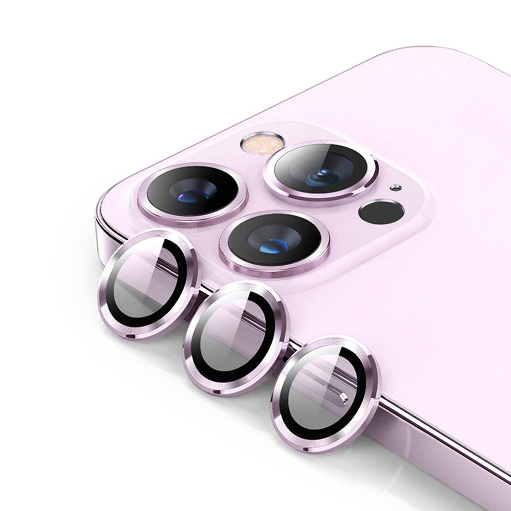 iPhone 14 Pro Max Linsskydd i glas & aluminium, Lila