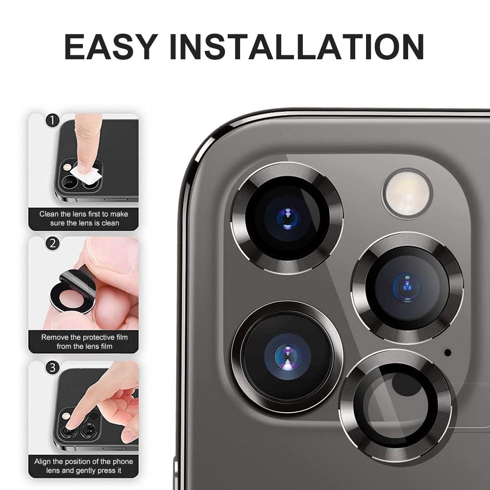 iPhone 14 Pro Max Linsskydd i glas & aluminium, Guld