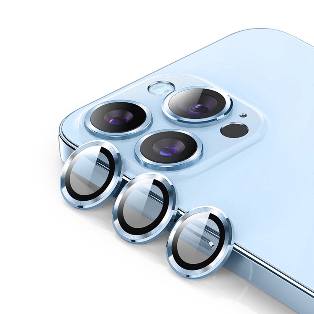 iPhone 14 Pro Linsskydd i glas & aluminium, blå