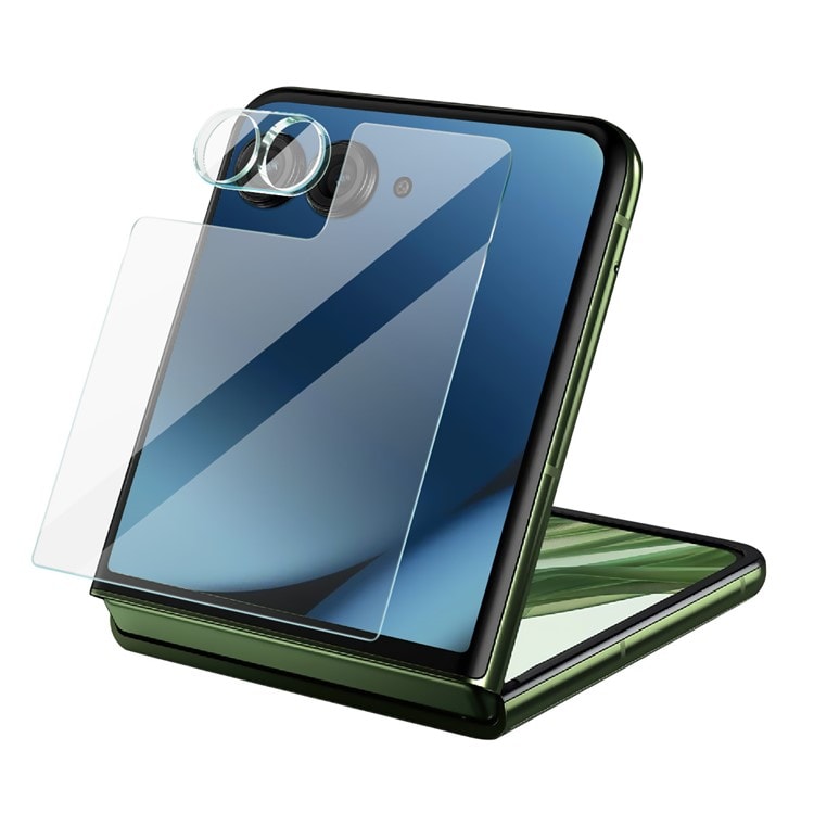 Motorola Razr 60 Ultra Ytterskärmskydd & linsskydd i härdat glas Genomskinlig