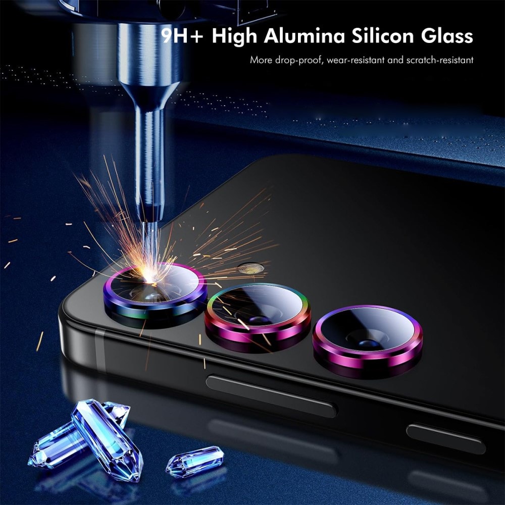 Samsung Galaxy S24 FE Linsskydd i glas & aluminium, Svart