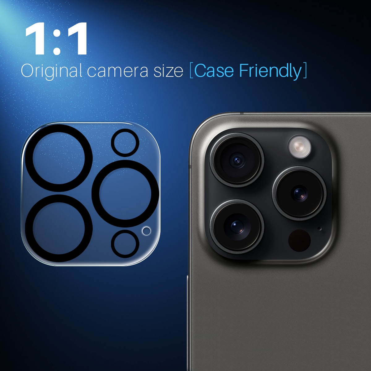 iPhone 15 Pro 2-pack Kameraskydd i härdat glas