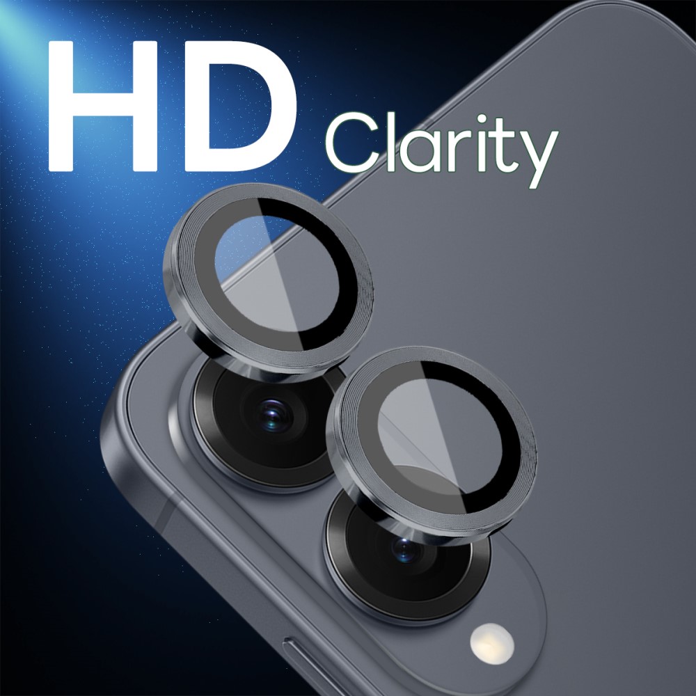 Samsung Galaxy S25 Edge Linsskydd härdat glas med aluminiumram, Svart