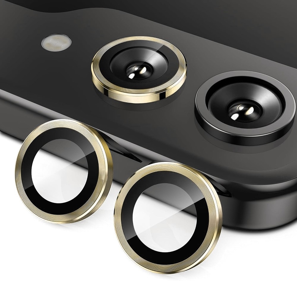 Samsung Galaxy Z Flip 7 Linsskydd i glas & aluminium, Guld