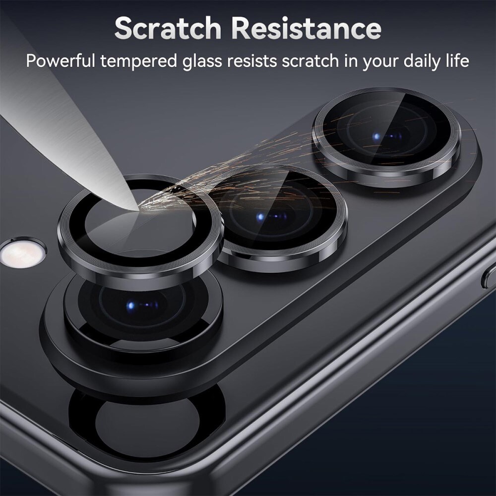 Samsung Galaxy Z Fold 7 Linsskydd i glas & aluminium, Svart