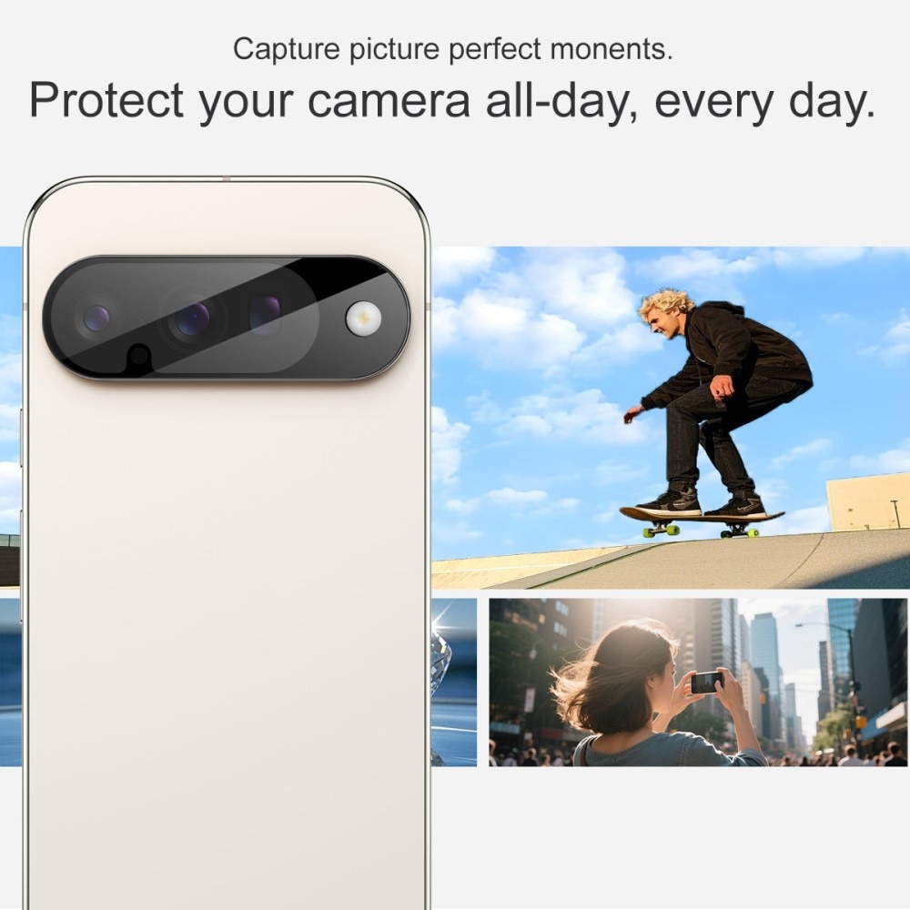 Google Pixel 10 Kameraskydd i glas, Svart