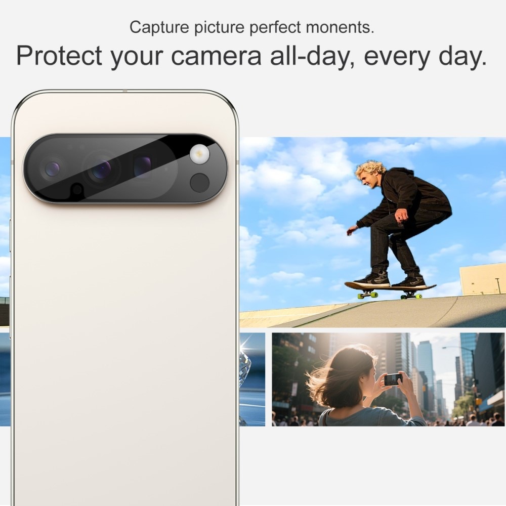 Google Pixel 10 Pro Kameraskydd i glas, Svart