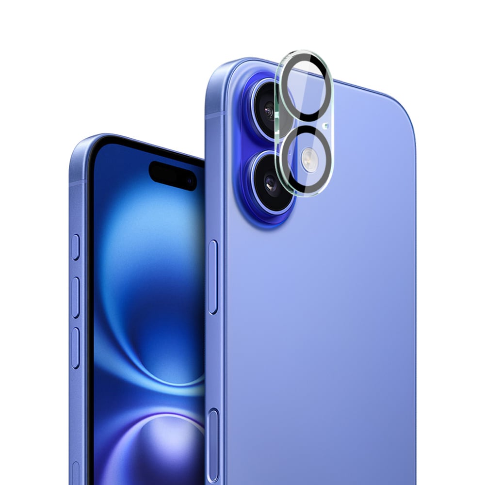 iPhone 17 Kameraskydd i glas, Genomskinlig