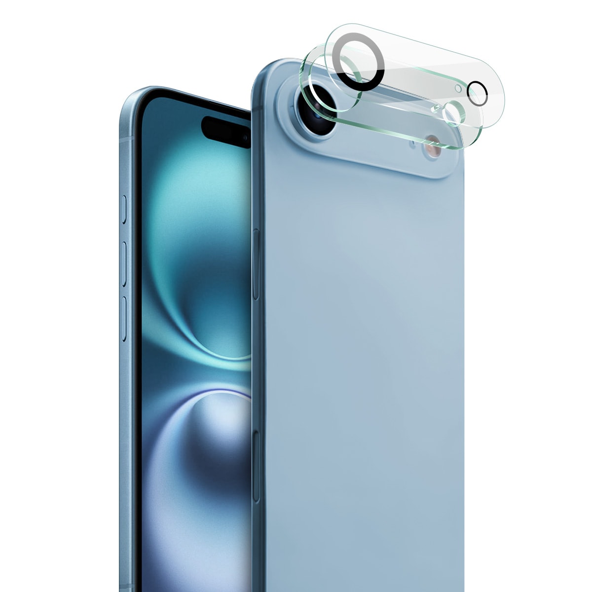 iPhone 17 Air Kameraskydd i glas, Genomskinlig