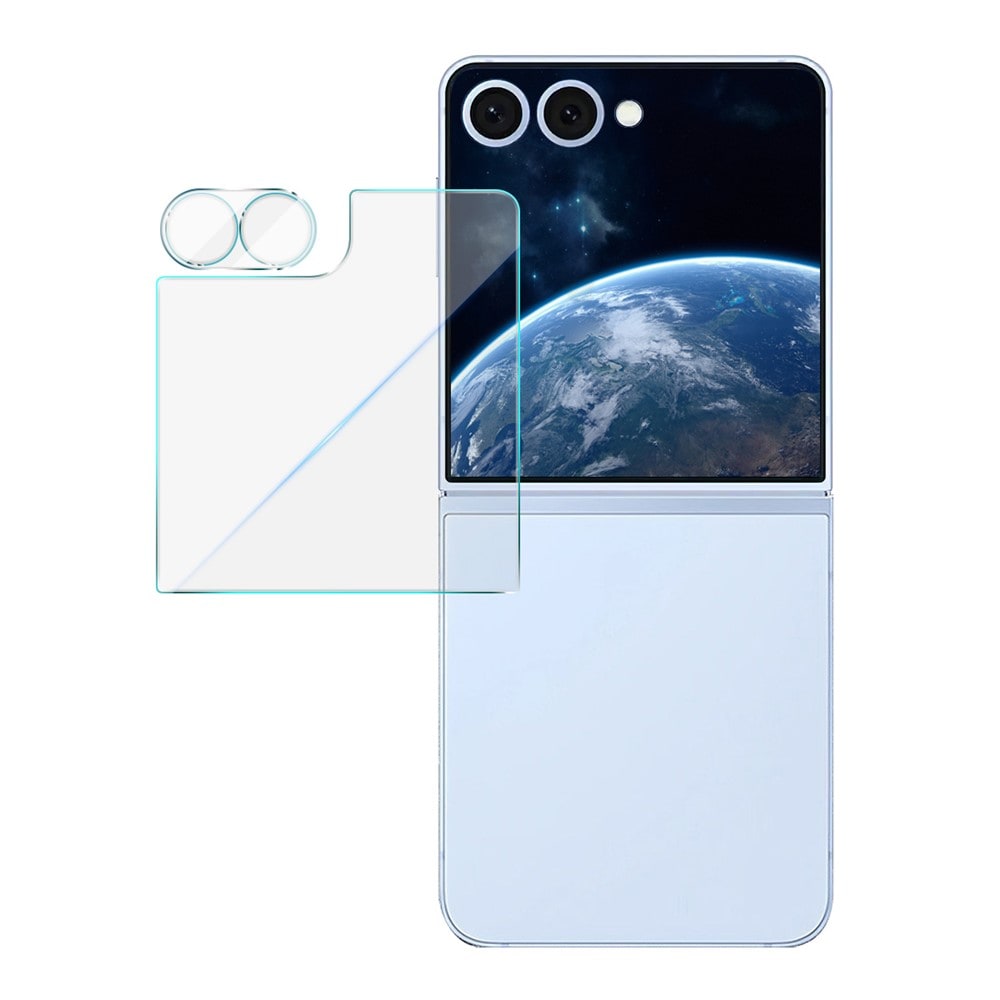 Samsung Galaxy Z Flip 7 Ytterskärmskydd & linsskydd i härdat glas Genomskinlig