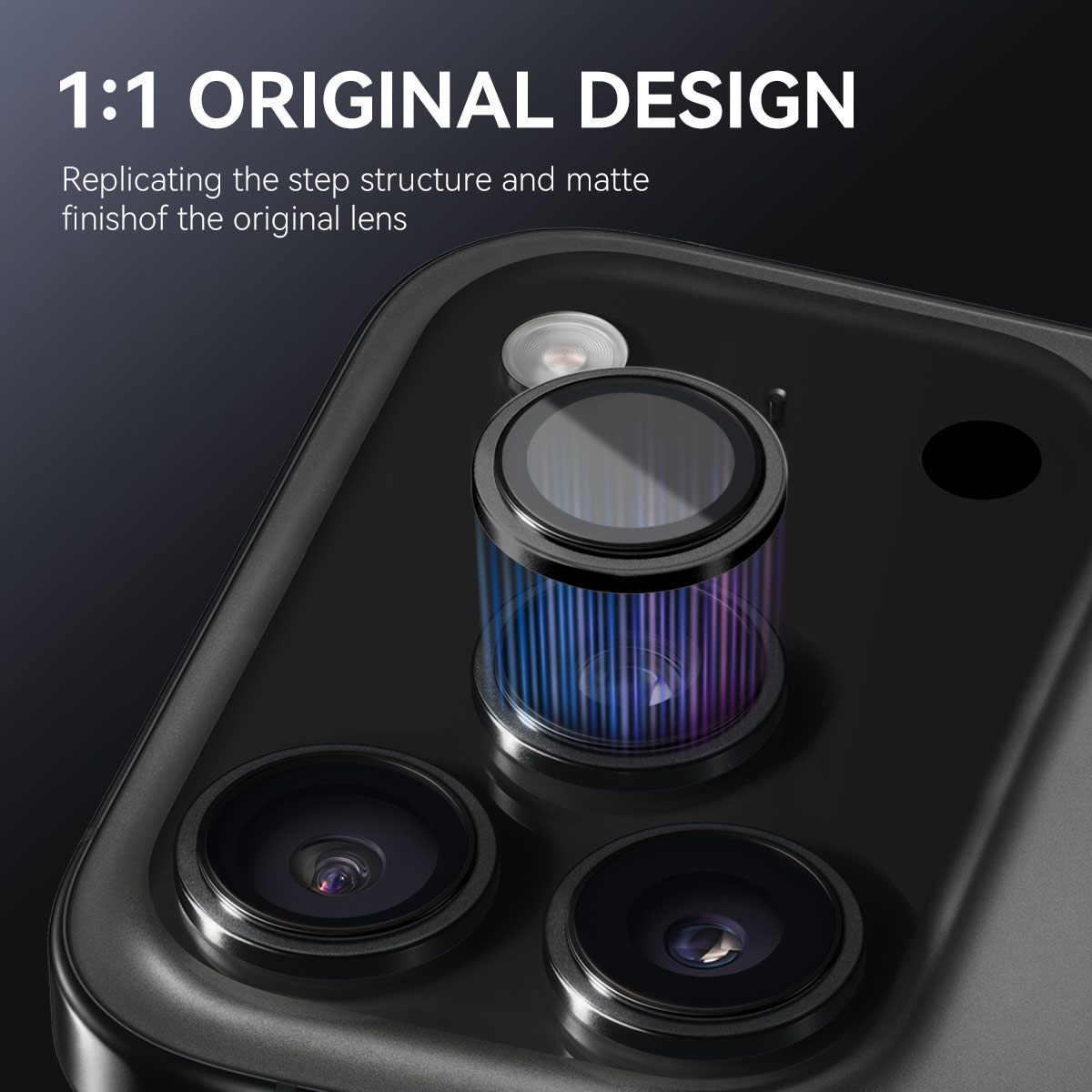 iPhone 17 Pro Max Linsskydd härdat glas med aluminiumram Svart