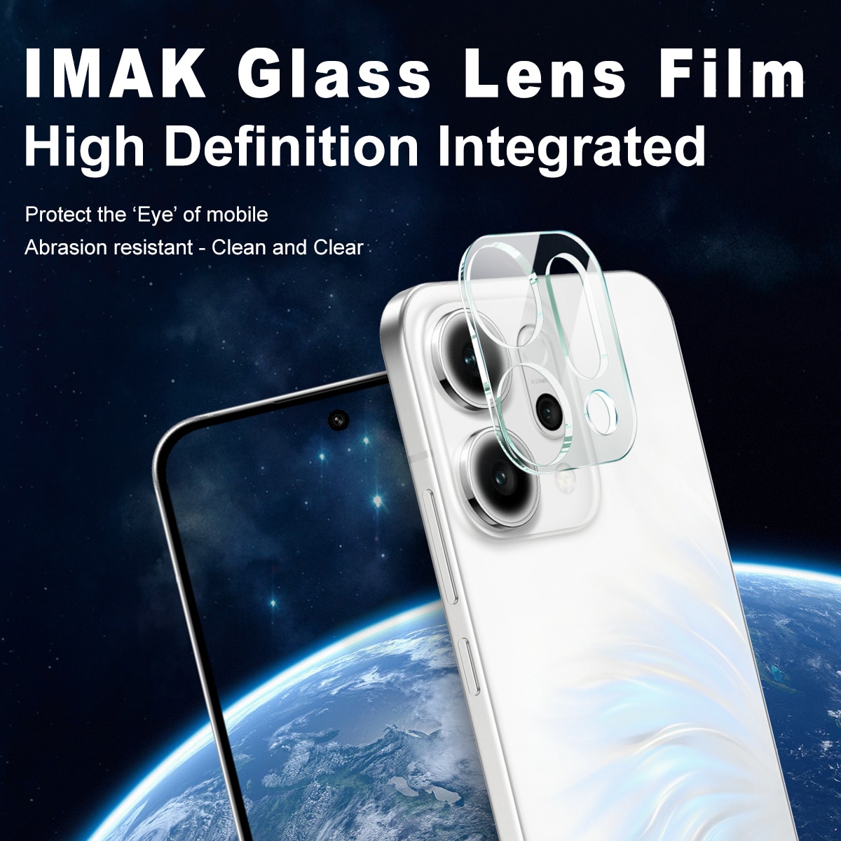 Oppo Reno 14 Kameraskydd i glas, Genomskinlig