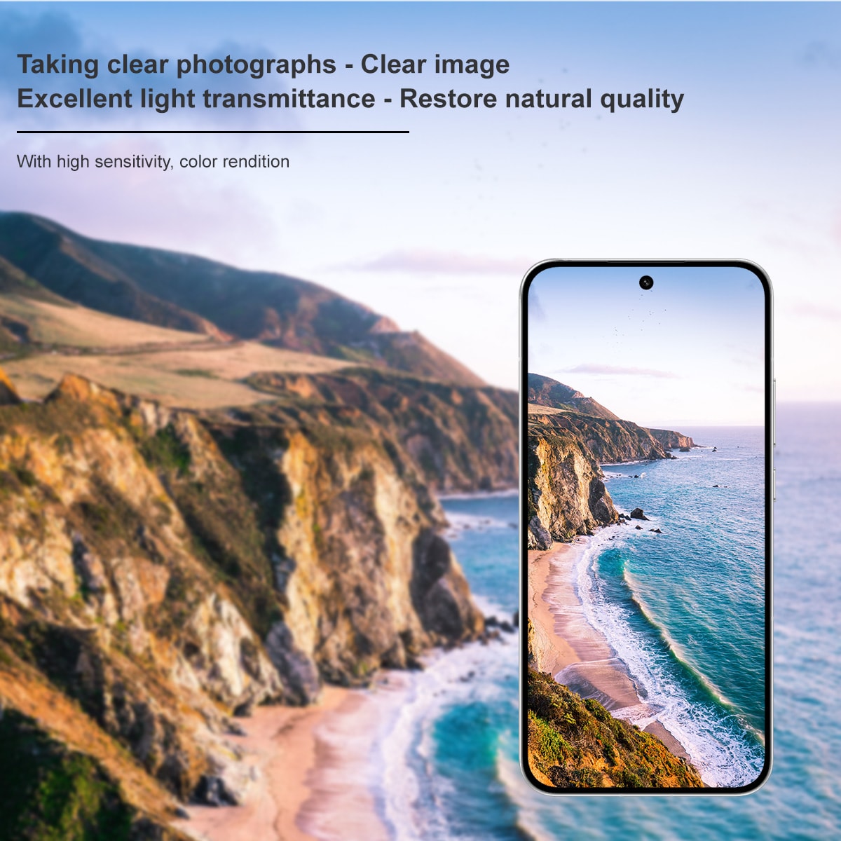 Oppo Reno 14 Kameraskydd i glas, Genomskinlig