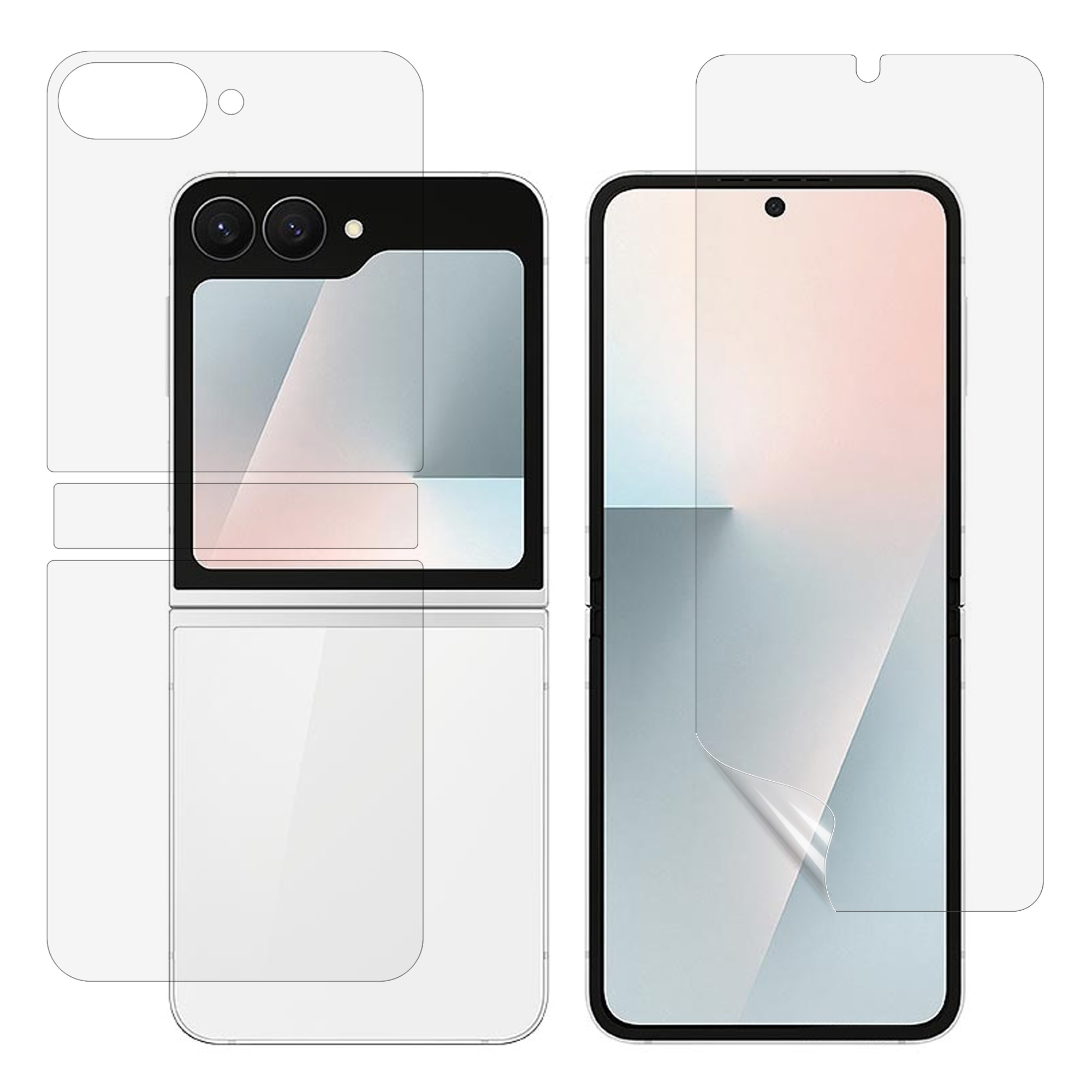 Samsung Galaxy Z Flip 7 FE Heltäckande skyddsfilm - Skärm, baksida & gångjärn
