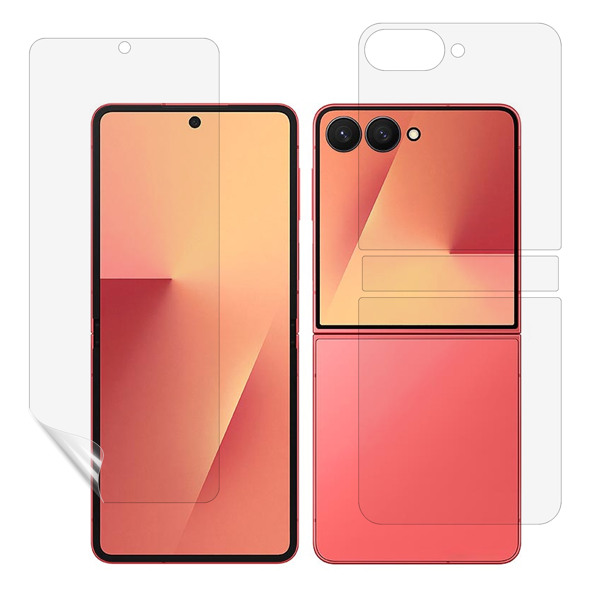 Samsung Galaxy Z Flip 7 Heltäckande skyddsfilm - Skärm, baksida & gångjärn