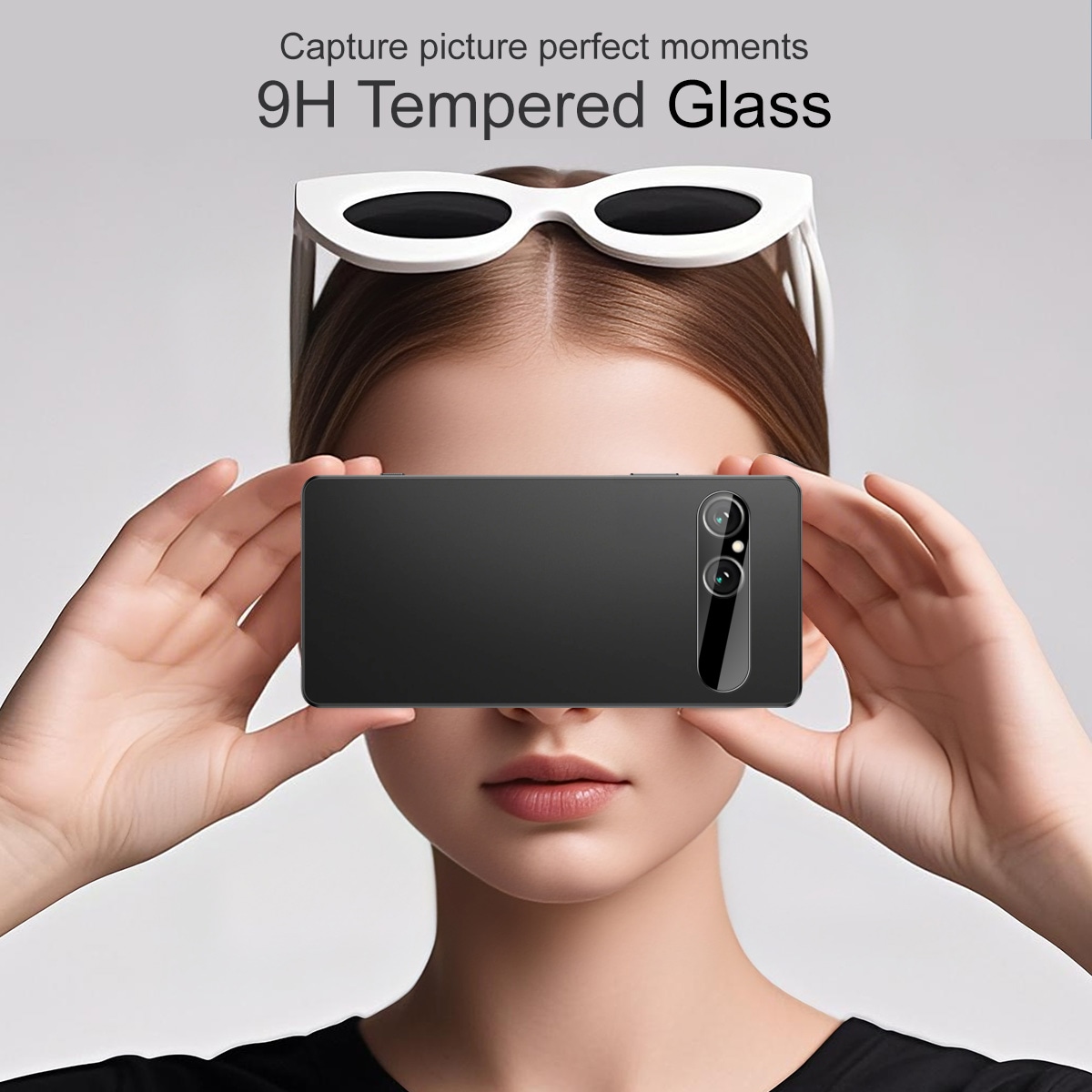 Sony Xperia 10 VII Kameraskydd i glas, Svart