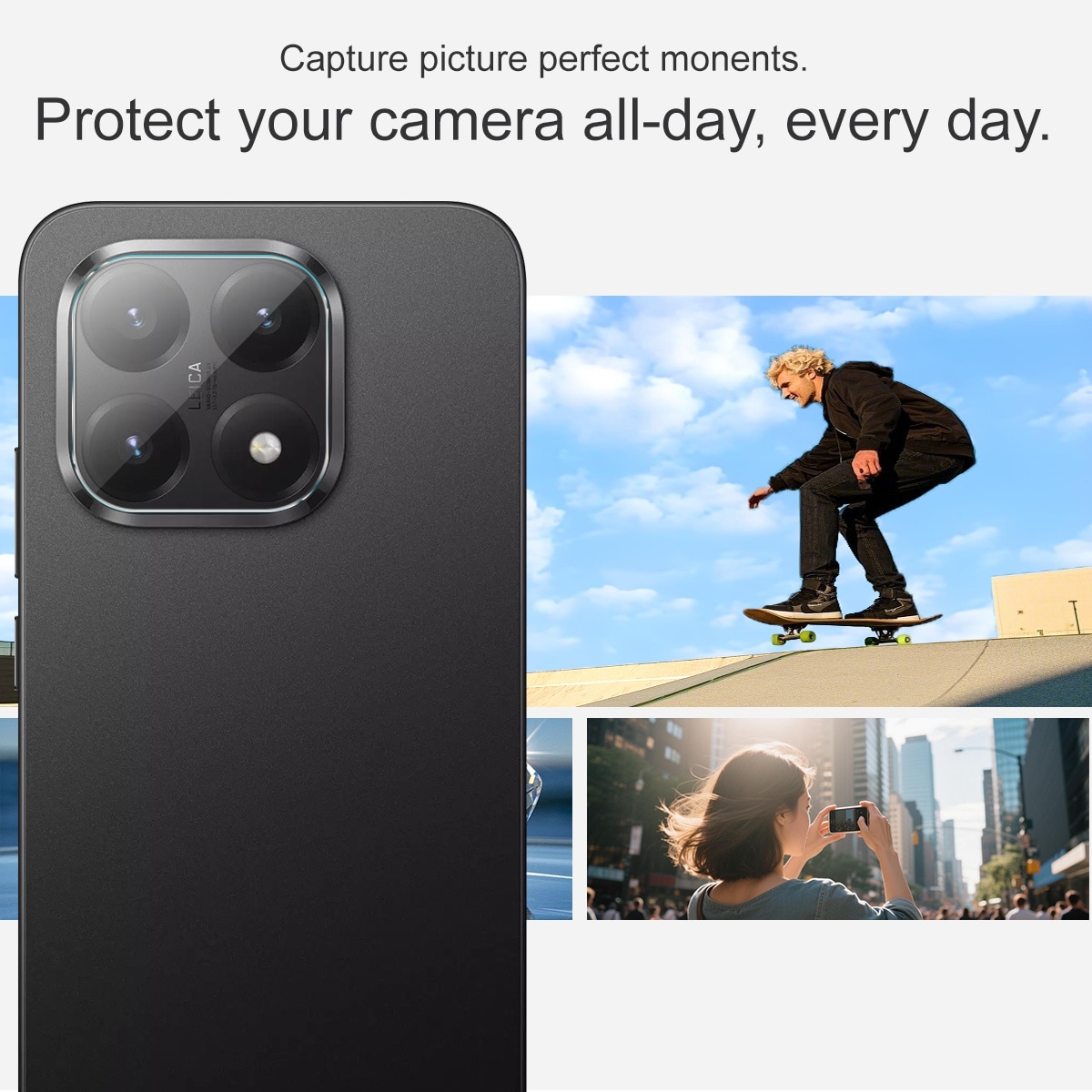 Xiaomi 15T Kameraskydd i glas, Genomskinlig
