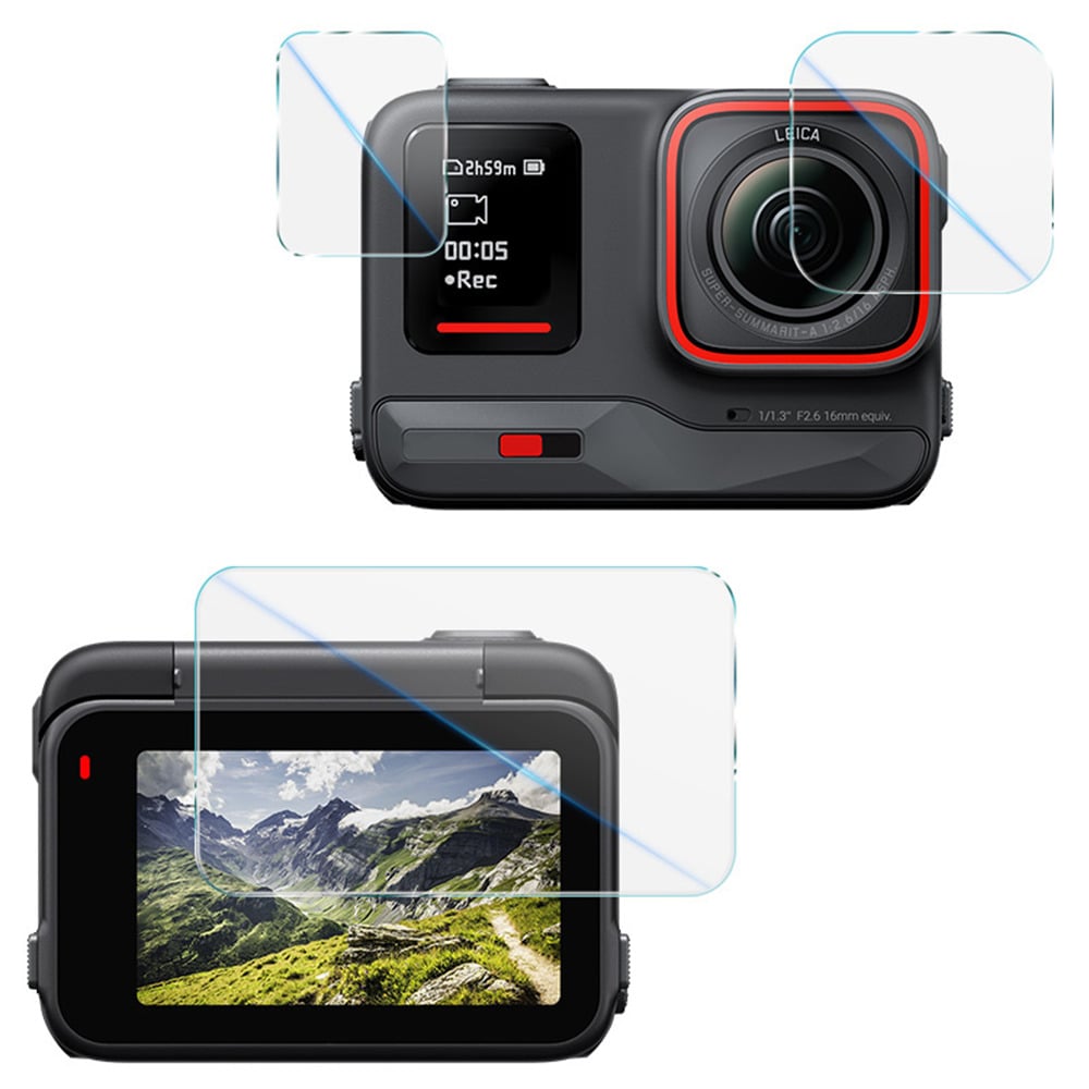 Insta360 Ace Pro Heltäckande Skärmskydd + Linskydd i Härdat Glas