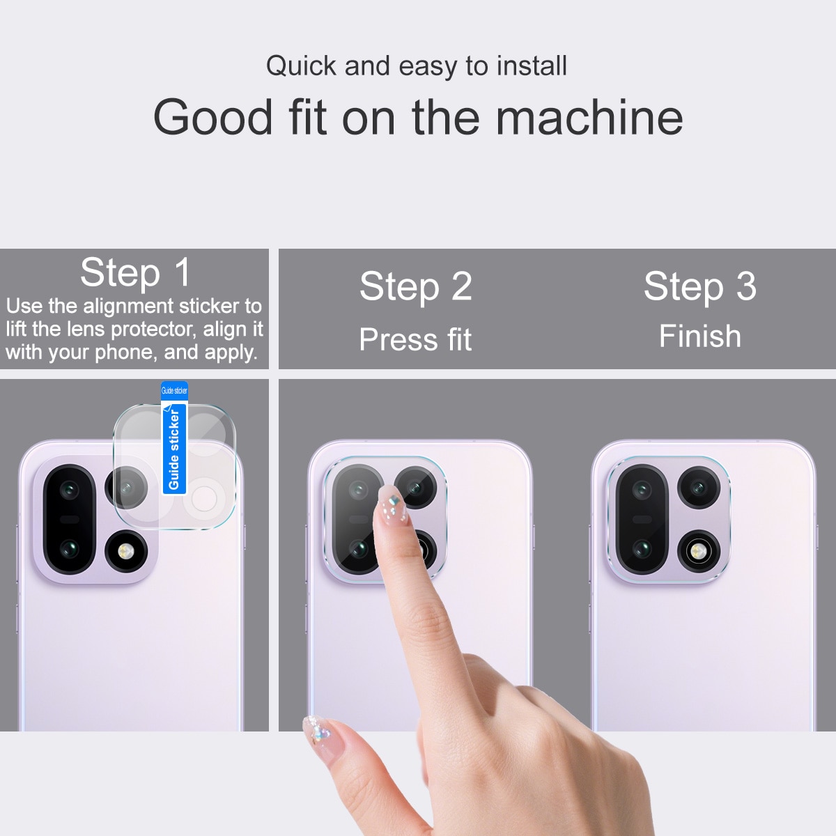  OnePlus 15 Kameraskydd i glas, Genomskinlig