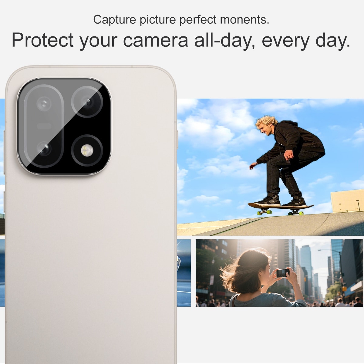  OnePlus 15 Kameraskydd i glas, Svart
