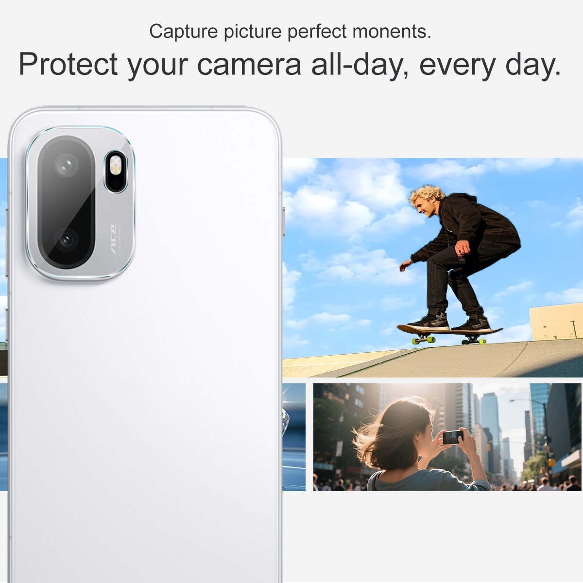  OnePlus 15R Kameraskydd i glas, Genomskinlig