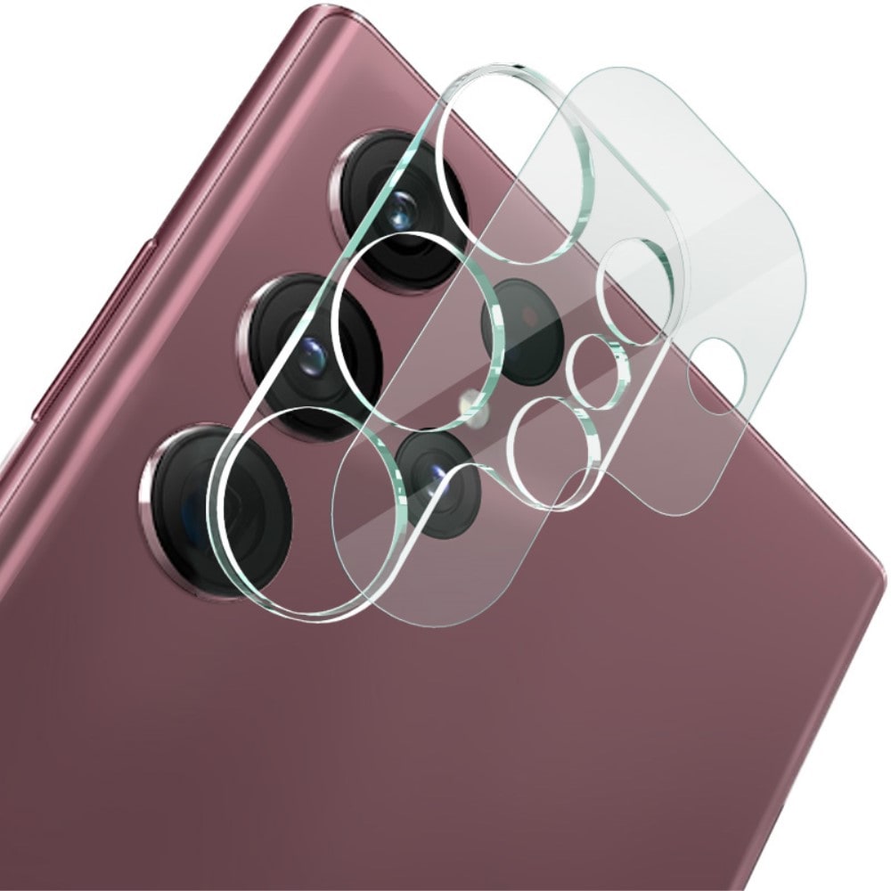 Samsung Galaxy S23 Ultra Kameraskydd i glas, Genomskinlig
